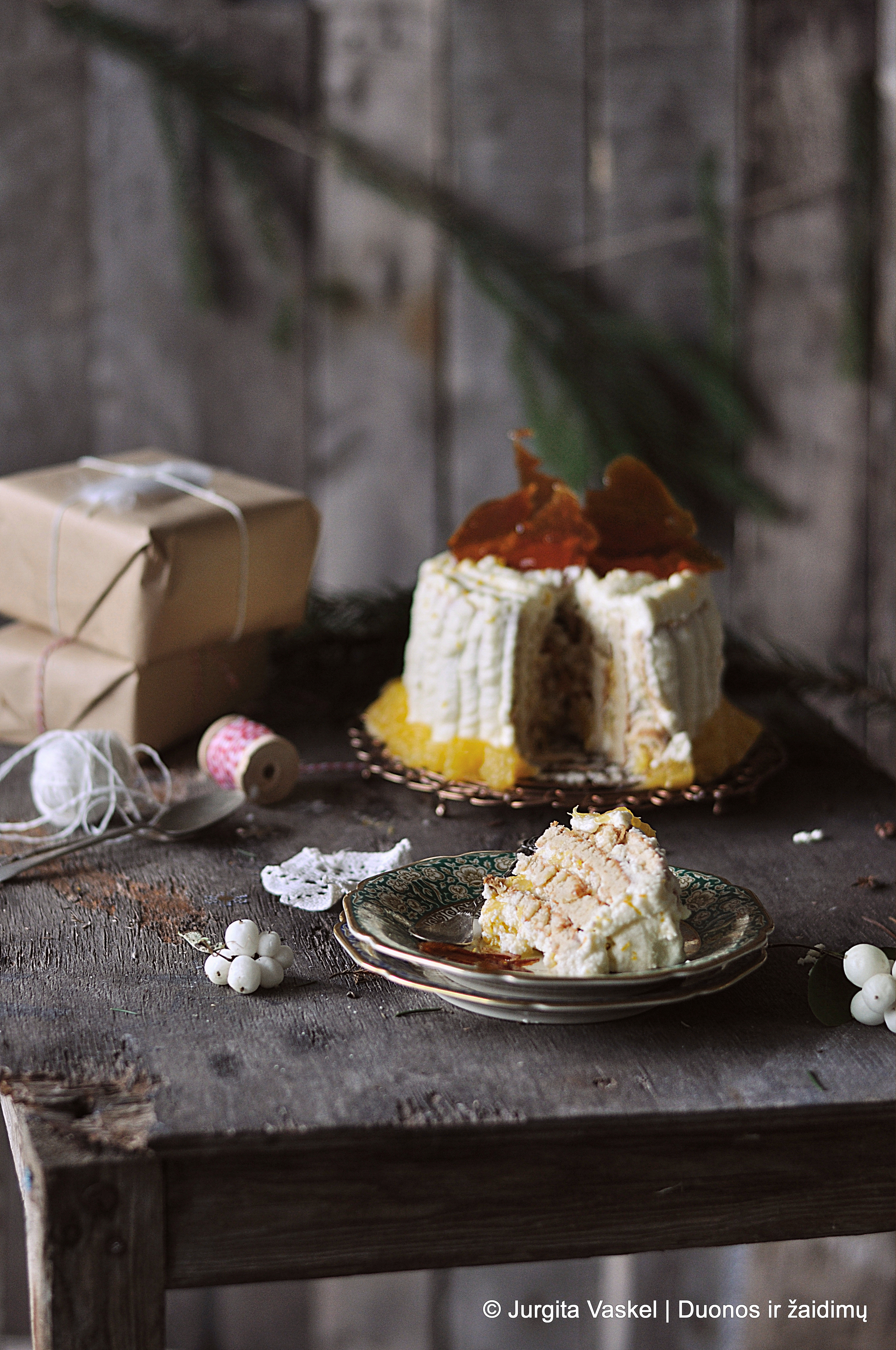 kuršėnų vyniotinio tortas su mandarinais